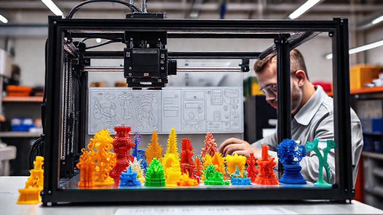 Impresión 3D de plástico colorido y detallado