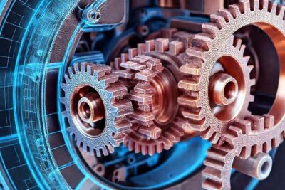 Ilustración técnica detallada de maquinaria compleja