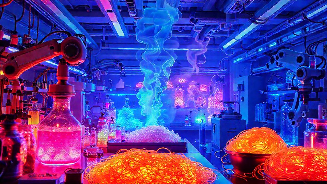 Laboratorio futurista: ciencia innovadora y colorida