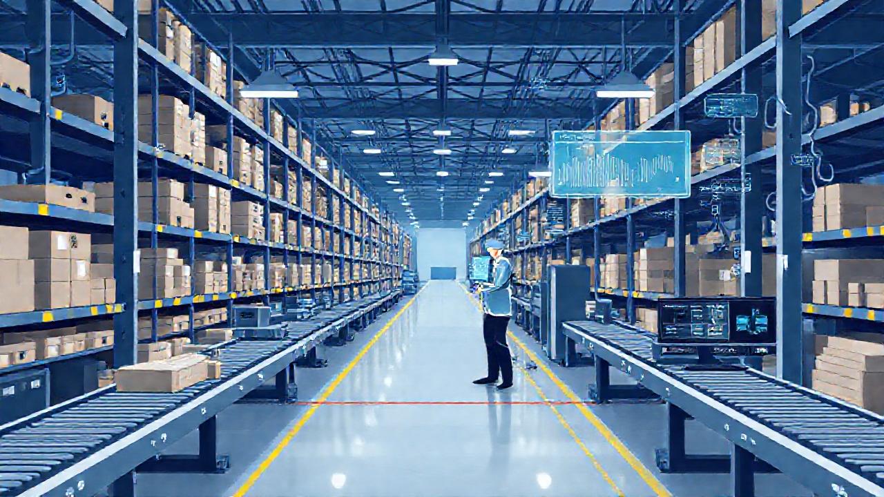 Almacén industrial digital, técnico y limpio