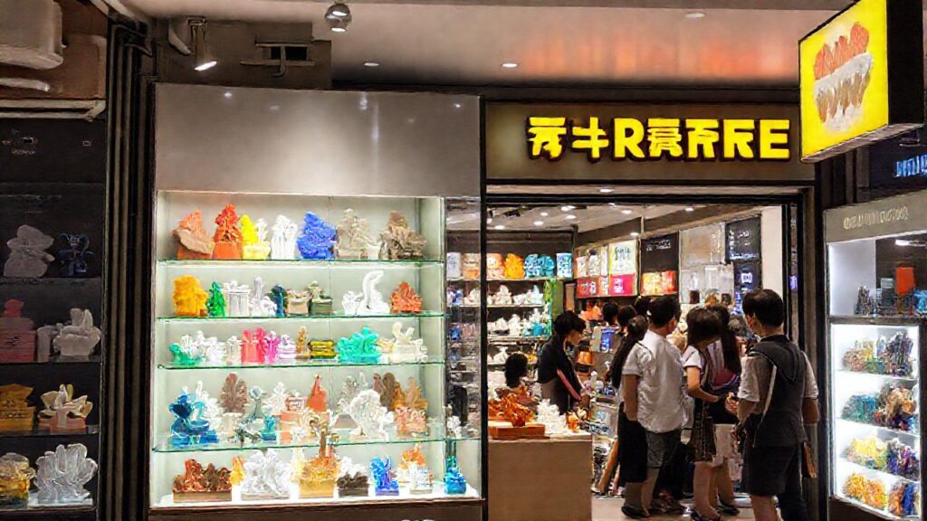 Una tienda moderna y atractiva exhibe productos