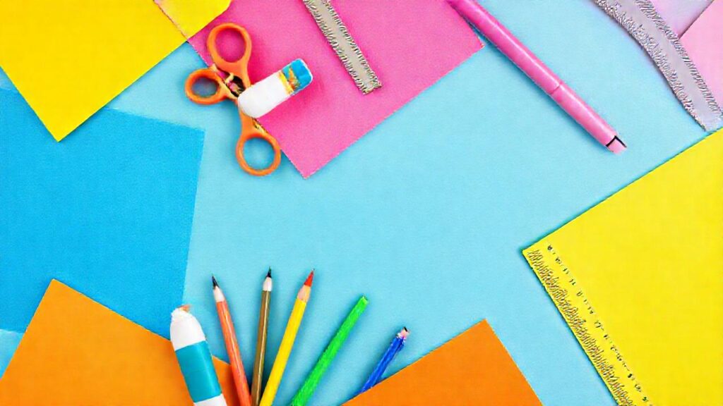 Materiales escolares crean composición alegre