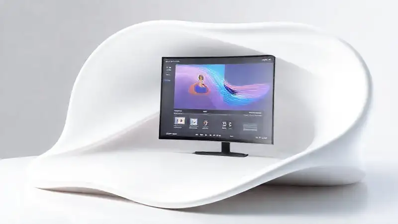 Diseño 3D moderno con interfaces limpias