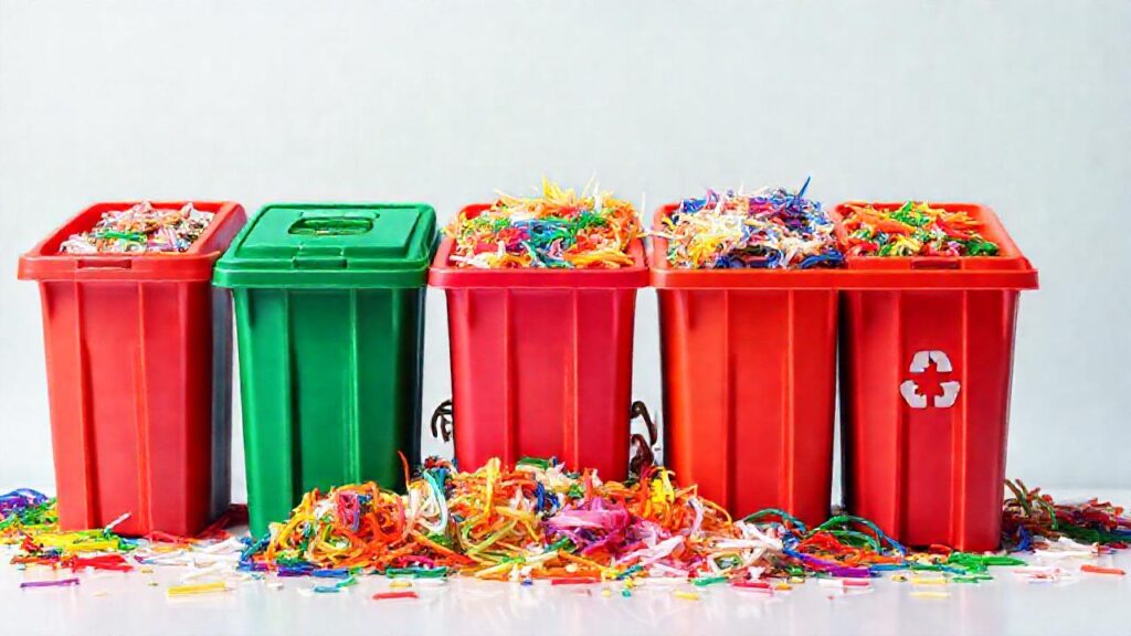 Reciclaje colorido promueve un futuro sostenible