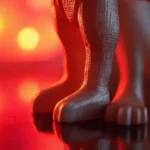 Figura 3D impresa brillante en estudio