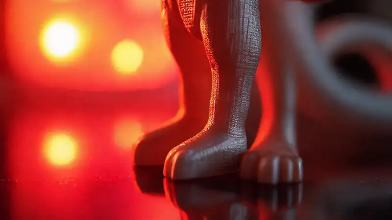 Figura 3D impresa brillante en estudio