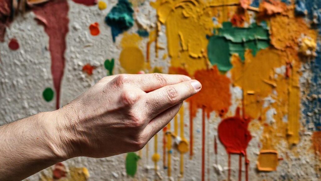 Manos creativas y color vibrante