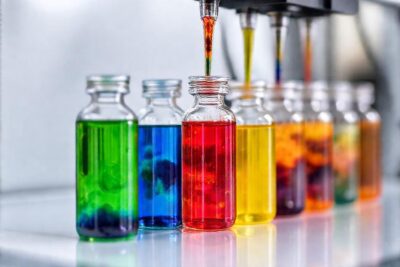 Botellas de resina impresas 3D con colores vibrantes