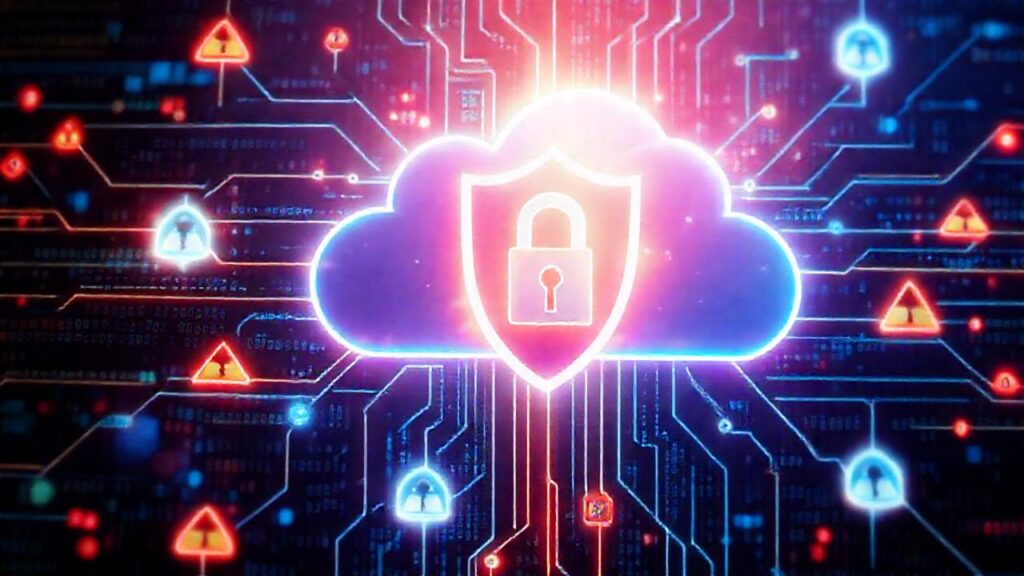 Protección digital en red abstracta