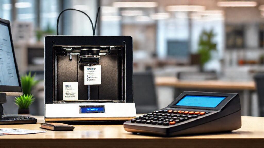 Impresora 3D y oficina moderna detallada