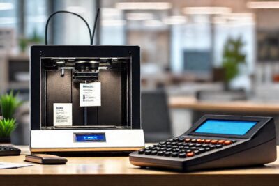 Impresora 3D y oficina moderna detallada