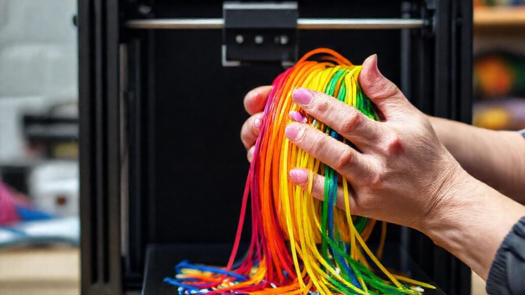 Se recicla plástico colorido en 3D