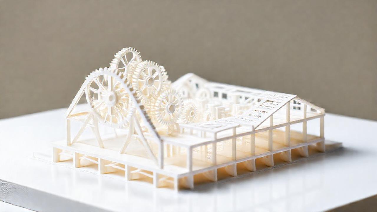 Modelo arquitectónico detallado, claro y brillante