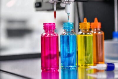 Impresión 3D de botellas de resina coloridas