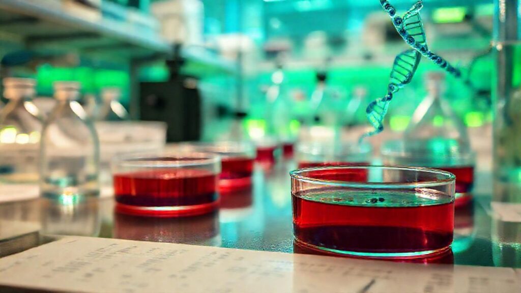 Investigación científica en laboratorio detallado