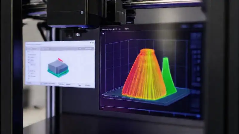 La interfaz de impresión 3D visualiza capas
