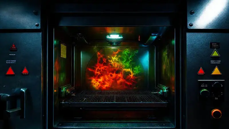 Horno industrial: detalle técnico, riesgo visible