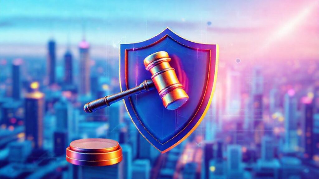 Diseño 3D legal y futurista vibrante