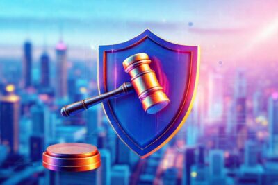 Diseño 3D legal y futurista vibrante