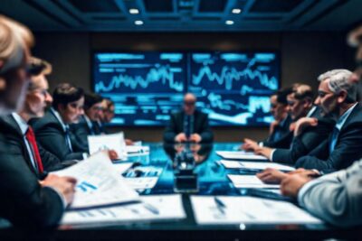 El consejo corporativo discute negocios serios