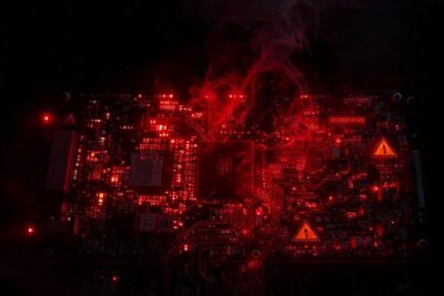 Circuito sobrecalentado: fallo digital y humo