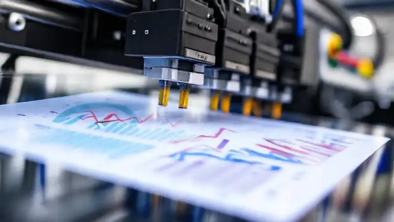 Impresora industrial visualiza datos con precisión