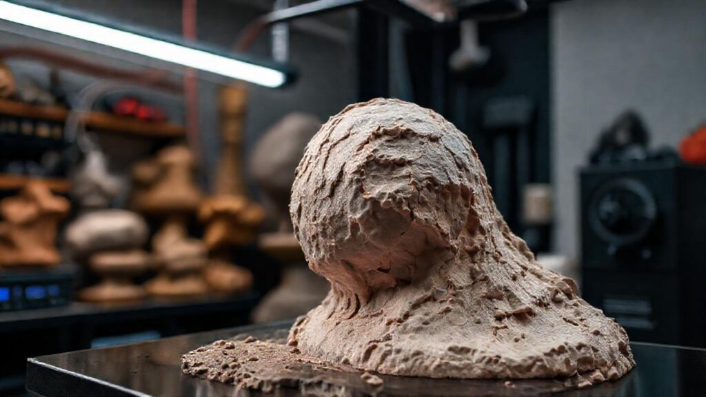 Estudio de escultura con detalles realistas