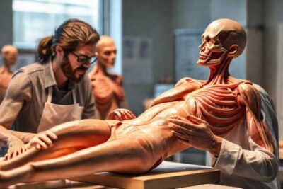 Modelos anatómicos ilustran la forma humana