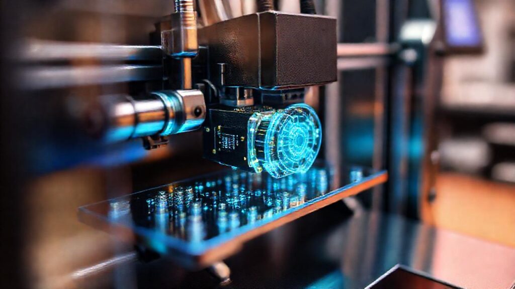 Impresora futurista: alta tecnología y detalle