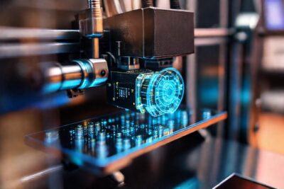 Impresora futurista: alta tecnología y detalle