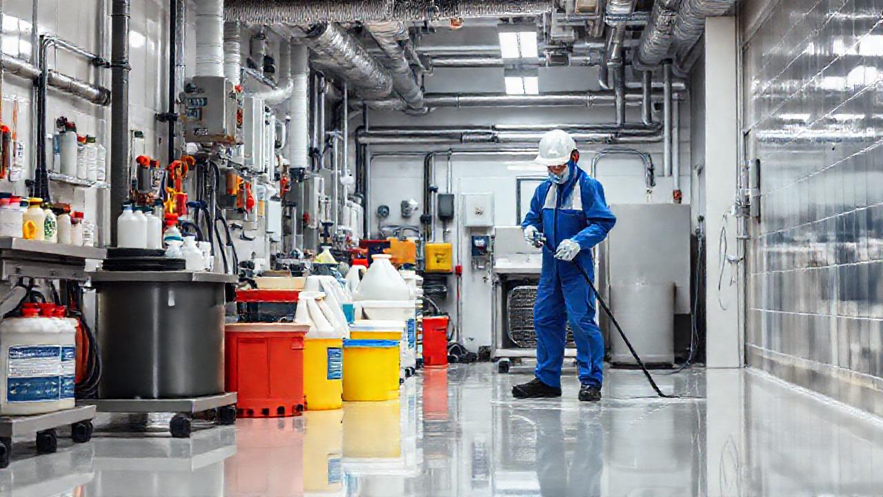 Estación de limpieza industrial garantiza superficies impecables