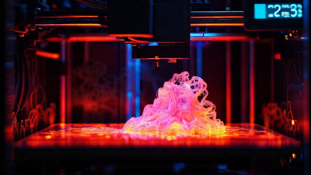 Impresora 3D futurista crea diseños complejos