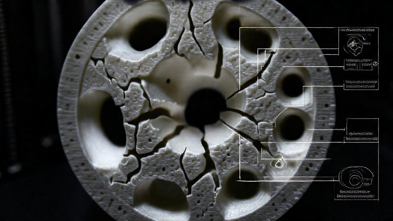 Impresión 3D industrial muestra fallas internas