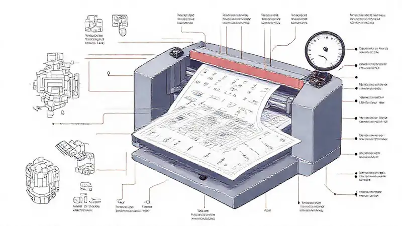 Diagrama técnico de impresión detallado y limpio