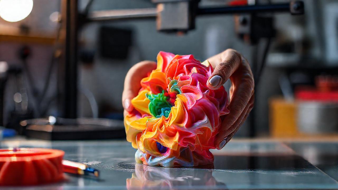 Impresión 3D artística vibrante y detallada