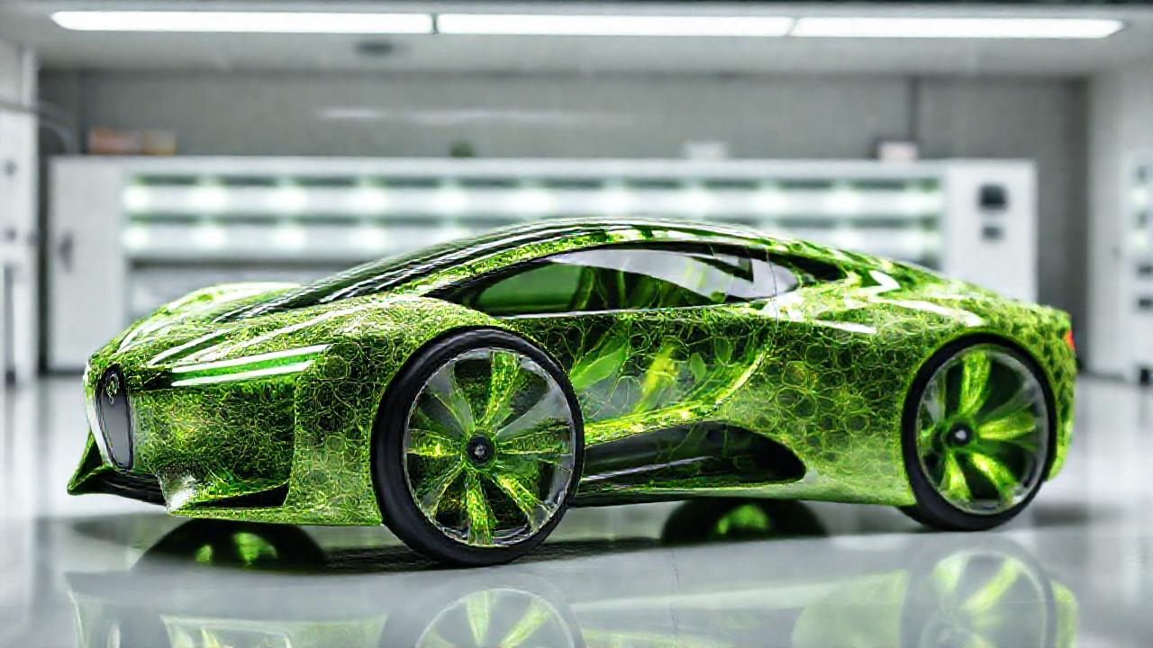 Un coche futurista sostenible y brillante