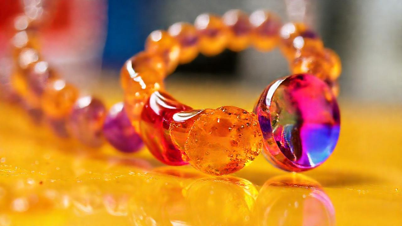 Joyas de resina brillantes y detalladas