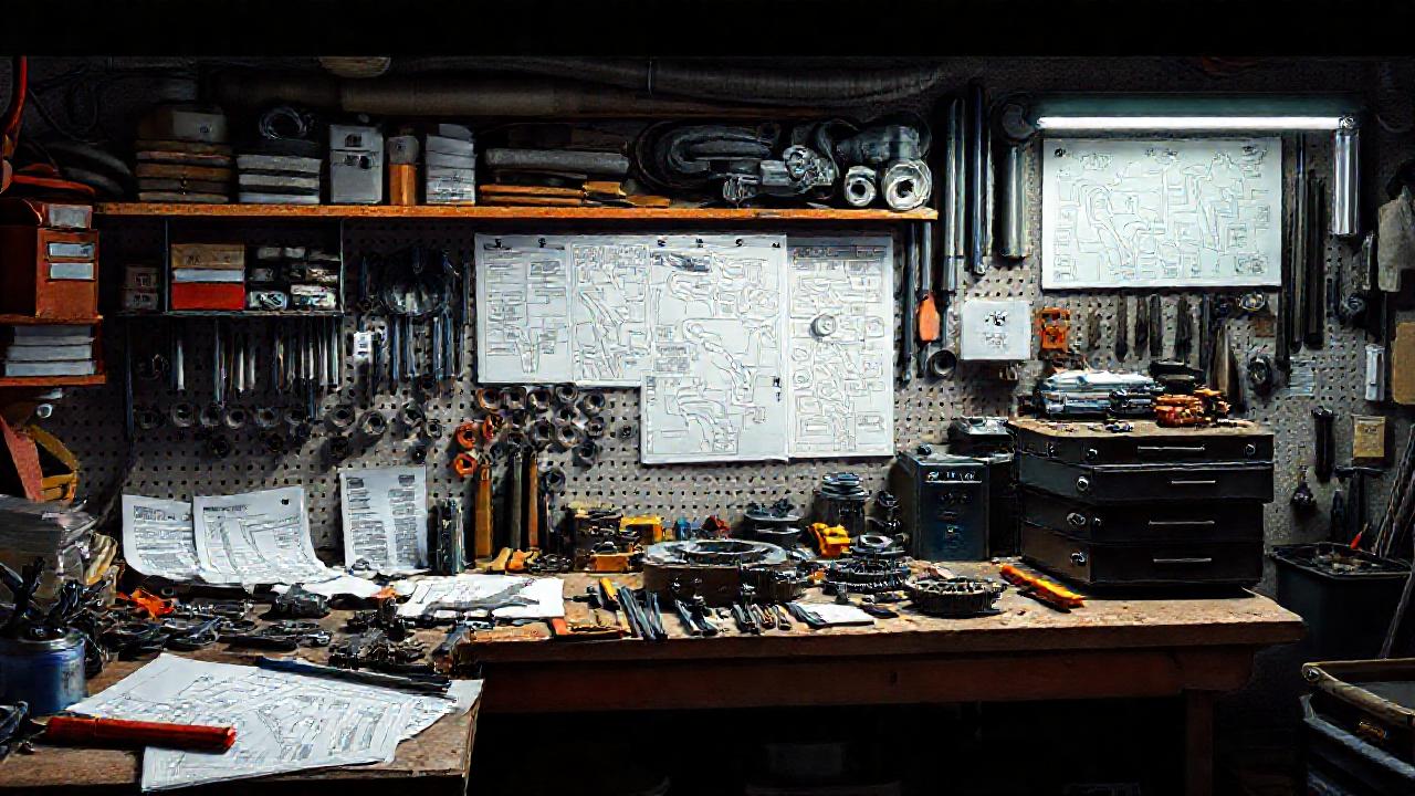 El mecánico organiza y repara equipos