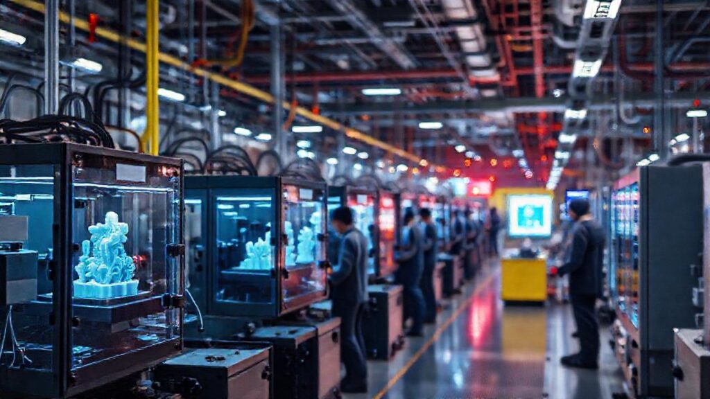 Factoría futurista: innovación tecnológica en acción