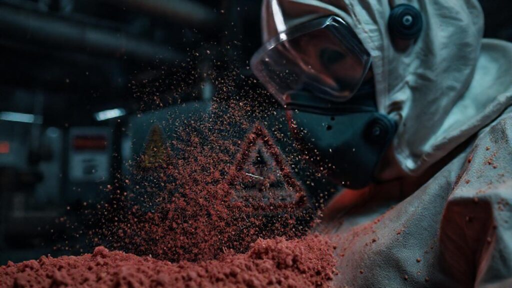 Peligro industrial: polvo y protección severa