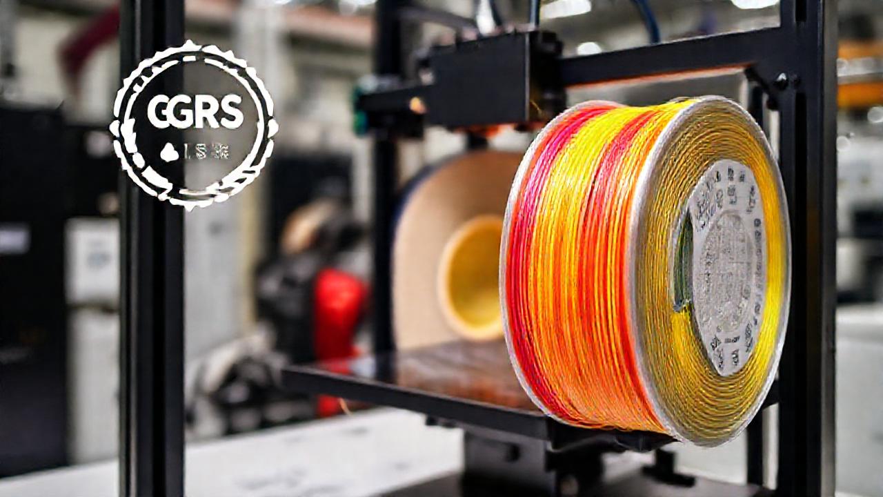 Filamentos reciclados adornan una impresora brillante