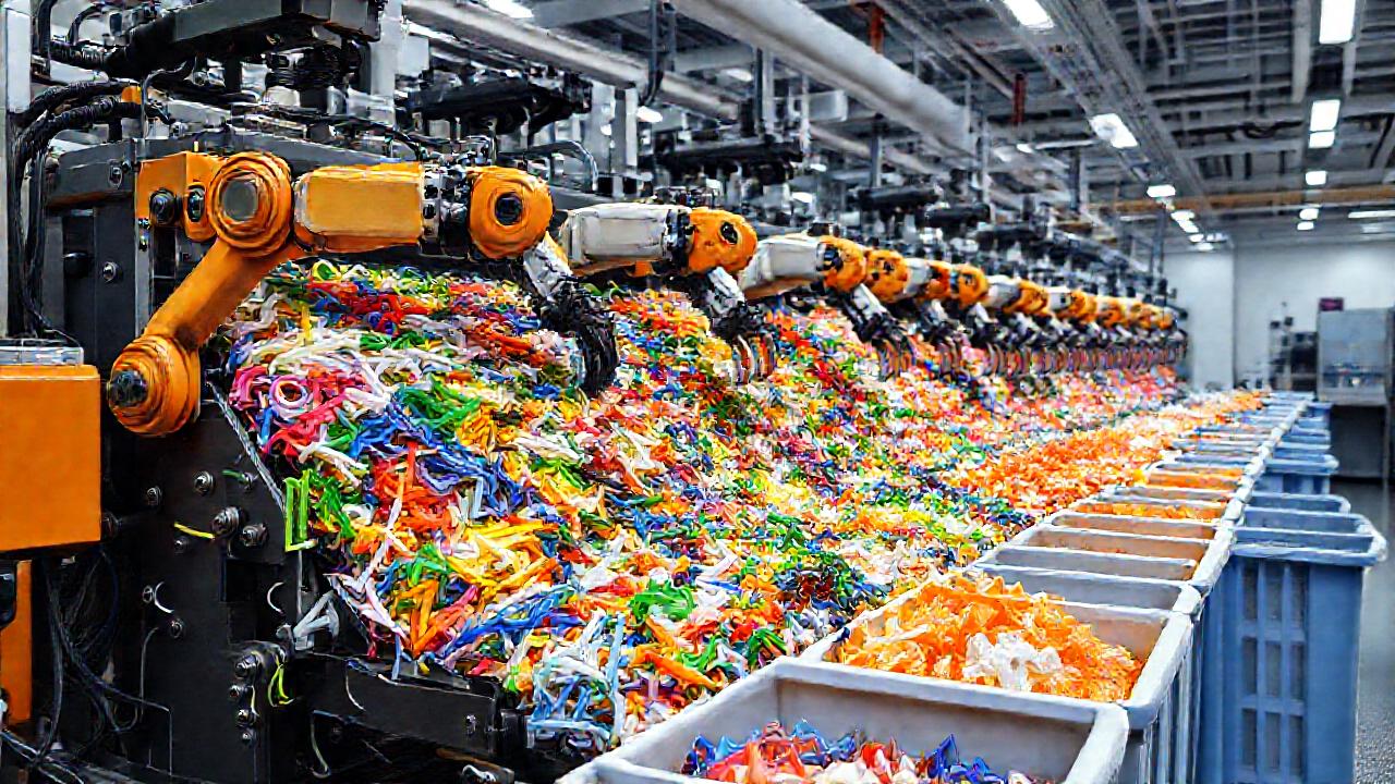 Robots reciclan plástico en laboratorio futurista