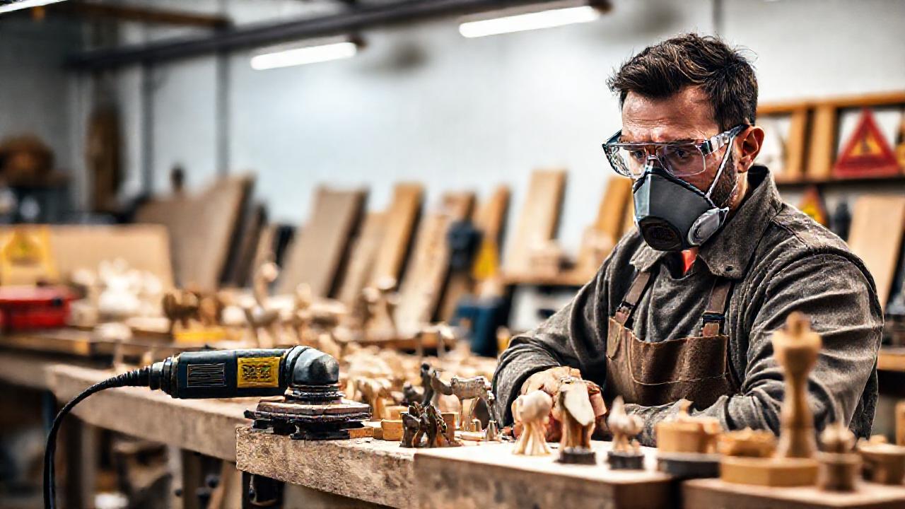 Carpintero trabaja con precisión y seguridad