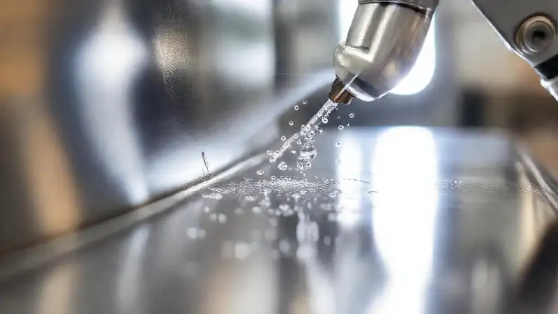 Se aplica epoxi brillante a metal
