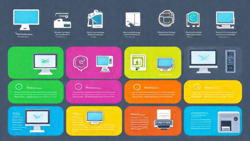 Iconos y pantallas modernas