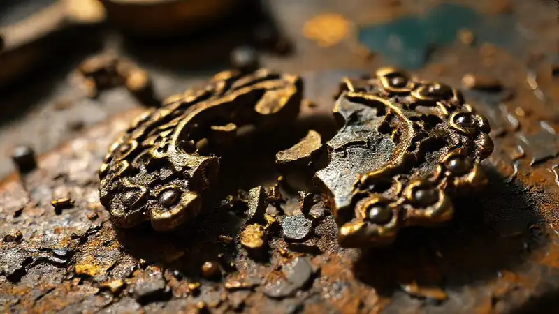 El artista restaura joyería con destreza