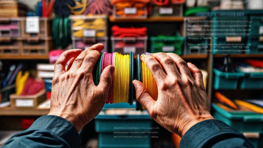 Manos crean objetos reciclados con detalle