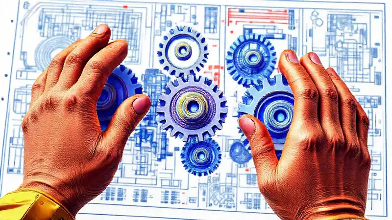 Planos técnicos de manos mecánicas digitales