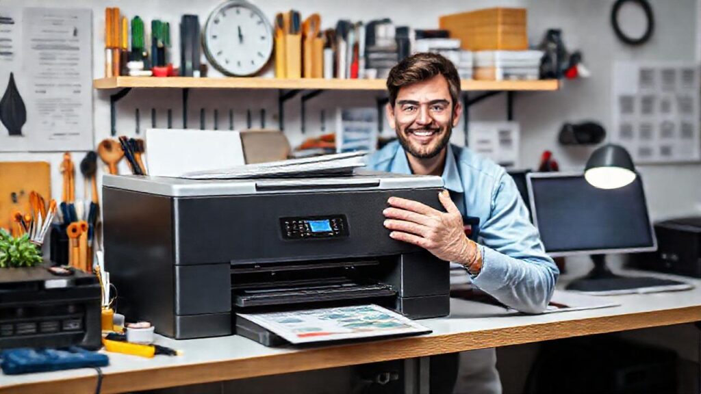 Técnico contento optimiza con eficiencia