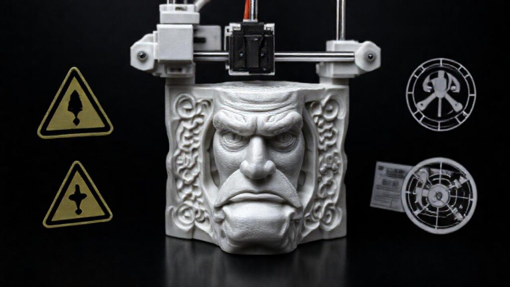 Impresora 3D muestra geometría compleja